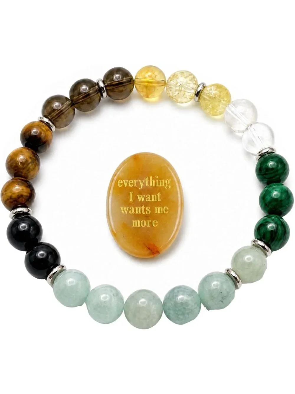 8mm Natural Stone Beaded Bracelet for Women | Rose Quartz, Citrine, Tiger Eye
